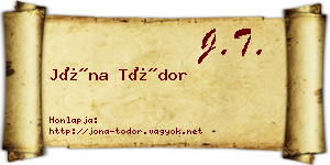 Jóna Tódor névjegykártya